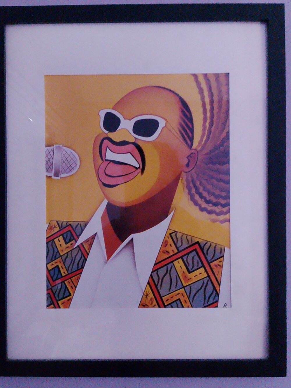 14"x12" caricature of Stevie Wonder by Risko